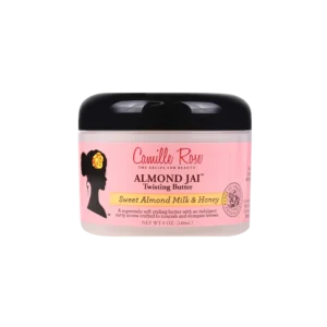 Rich, nourishing hair butter with almond and honey extracts to define curls, deeply hydrate, and prevent dryness