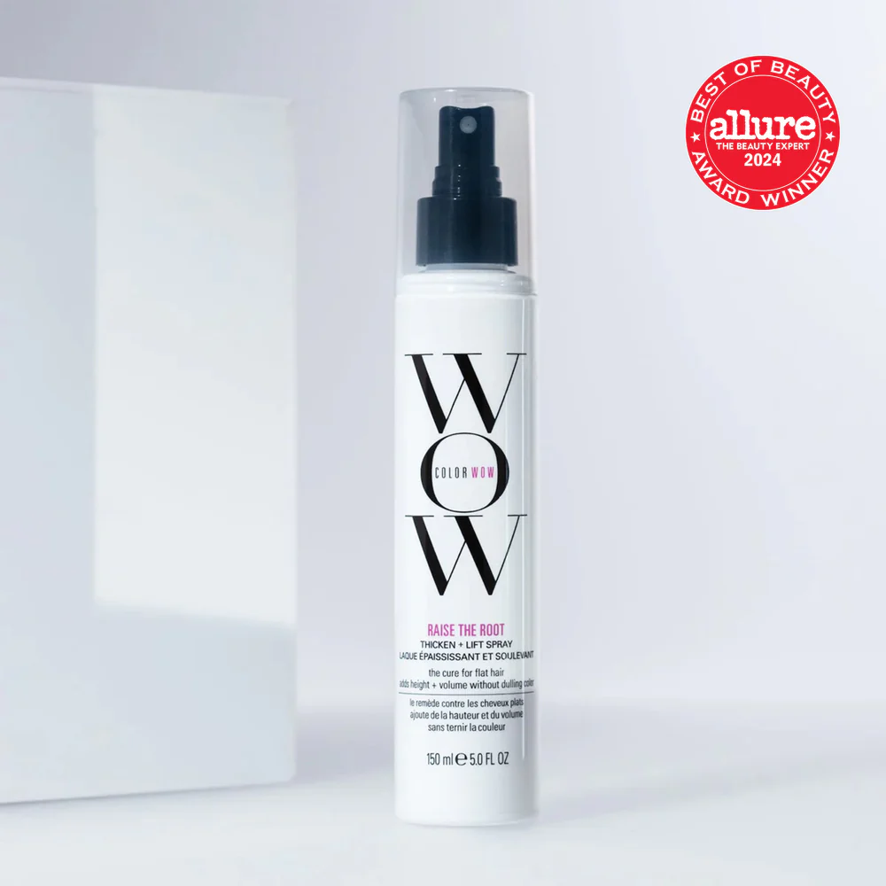 Root-lifting spray that adds volume and thickness to fine hair, free of sulfates and alcohol, for long-lasting, humidity-resistant lift.
