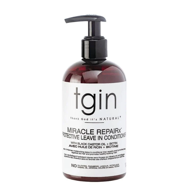 TGIN Miracle RepaiRx Leave-In Conditioner – nourishing treatment with Biotin and Black Castor Oil for dry, high porosity or damaged hair