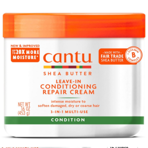 Cantu Repair Cream – leave-in treatment that deeply moisturizes and strengthens damaged, porous hair