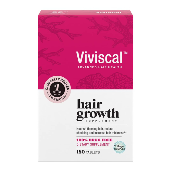 Viviscal hair growth supplements with biotin and marine collagen for stronger hair